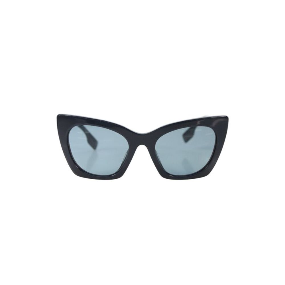 Burberry Womens Gold Tone Cat Eye Sunglasses Navy Blue B4372-U